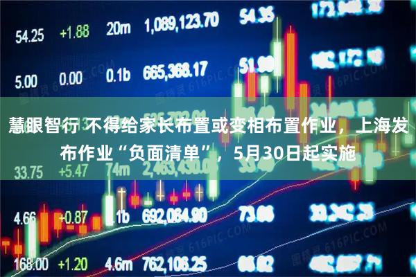 慧眼智行 不得给家长布置或变相布置作业，上海发布作业“负面清单”，5月30日起实施
