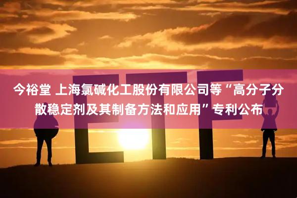 今裕堂 上海氯碱化工股份有限公司等“高分子分散稳定剂及其制备方法和应用”专利公布
