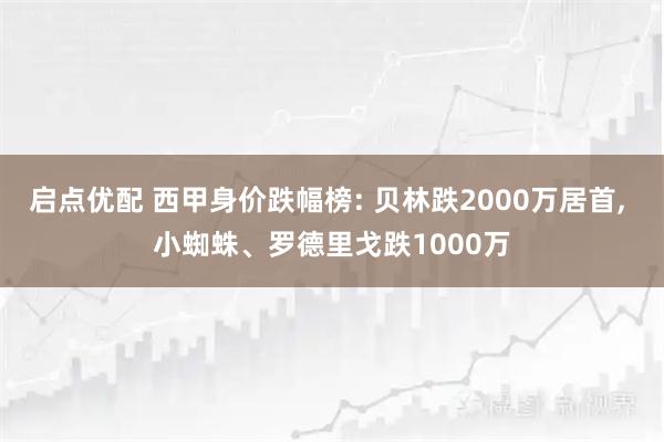 启点优配 西甲身价跌幅榜: 贝林跌2000万居首, 小蜘蛛、罗德里戈跌1000万